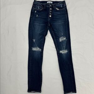 VERVET WAVE MID RISE BUTTON FLY SKINNY JEAN